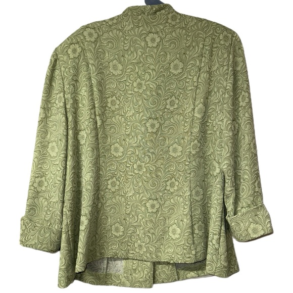 Vintage Lady Dorby - Green Paisley Jacquard Skirt Suit - Size 18W - Picture 3 of 8